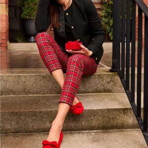 Talbots Red Plaid Hampshire Ankle Pants • Size 10 • Apple Cider